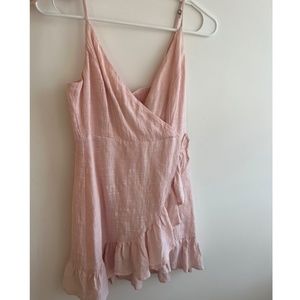 Pacsun Lottie Moss Pink Wrap Mini Dress